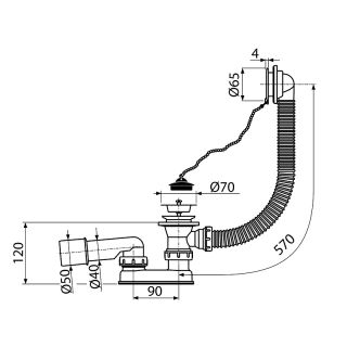 Слив-перелив для ванны Koller Pool B70CPPB
